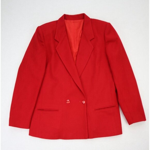 Mark Alexander Vintage Skirt Suit Size 12P Red Pleated Midi - Picture 3 of 16
